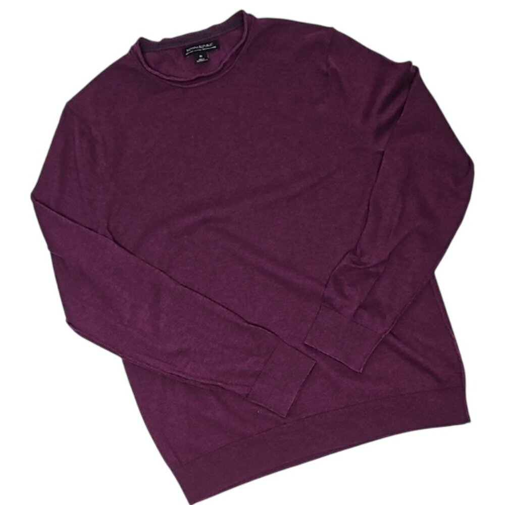 Banana Republic Men's Cashmere Blend Sweater Medium Crew Neck Burgundy/Purple